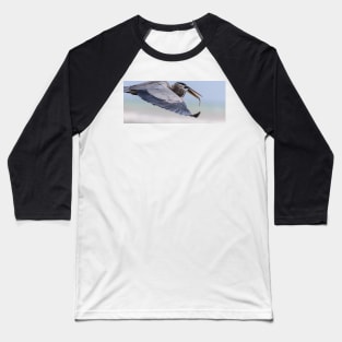 Caught By Surprise - Great Blue Heron with Fish Baseball T-Shirt